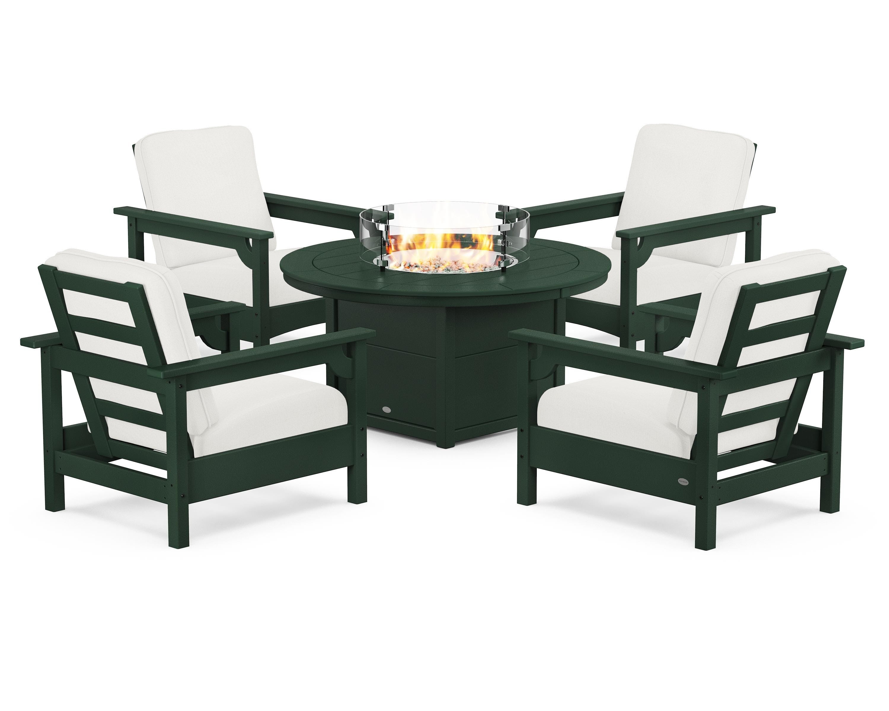 Club 5-Piece Conversation Set with Fire Pit Table