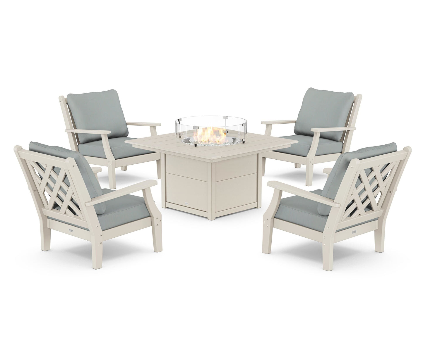Wovendale 5-Piece Deep Seating Set with Fire Pit Table