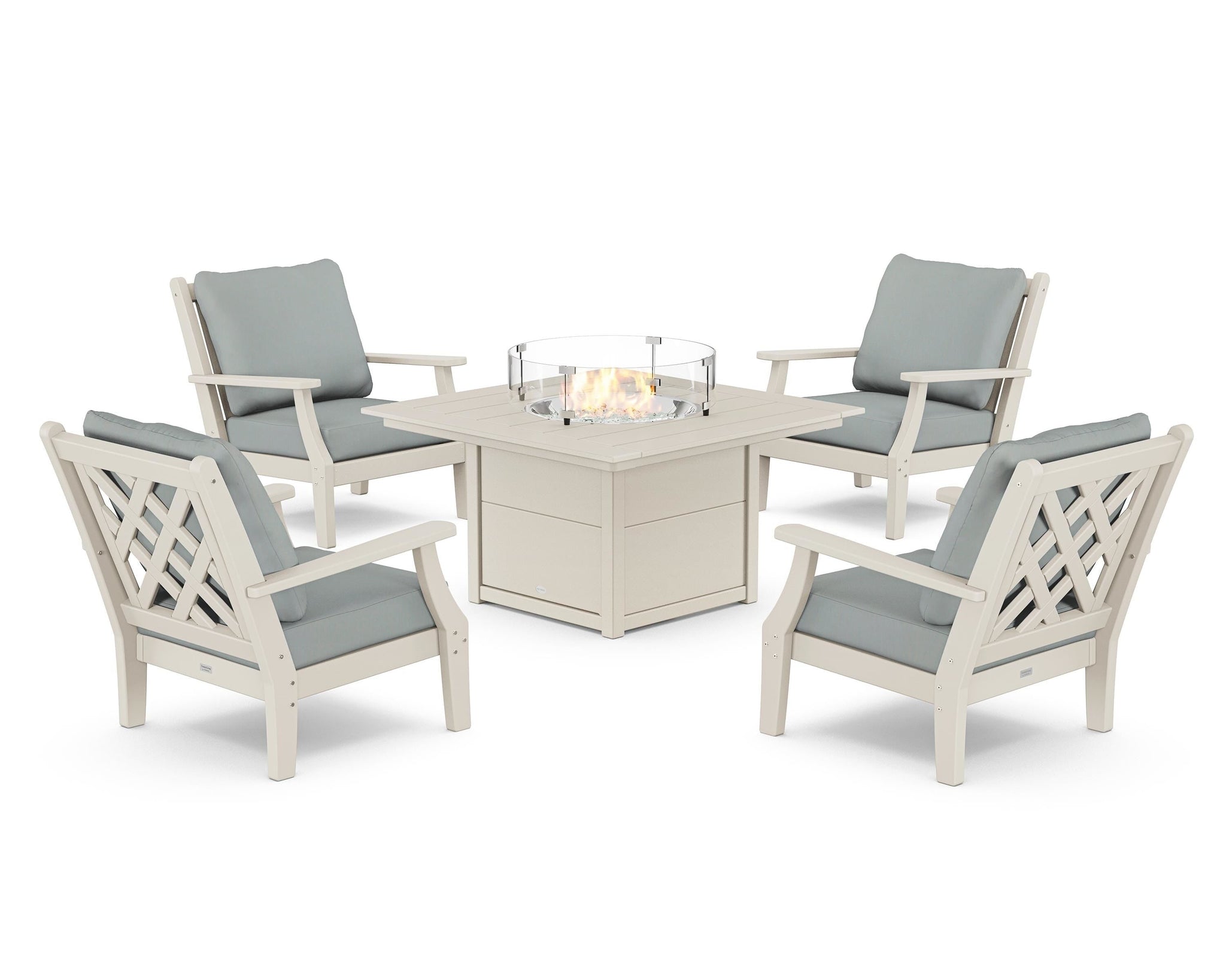 Wovendale 5-Piece Deep Seating Set with Fire Pit Table