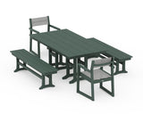 EDGE Sling Arm Chair 5-Piece Farmhouse Dining Set with Benches
