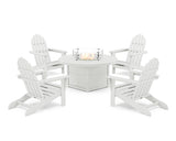 Classic Adirondack 5-Piece Conversation Set with Fire Pit Table