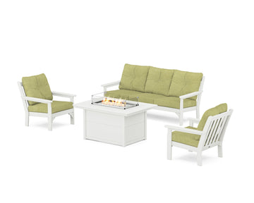 Vineyard Deep Seating Fire Pit Table Set