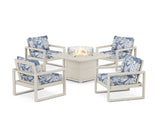 EDGE Sectional 5-Piece Deep Seating Set with Fire Pit Table