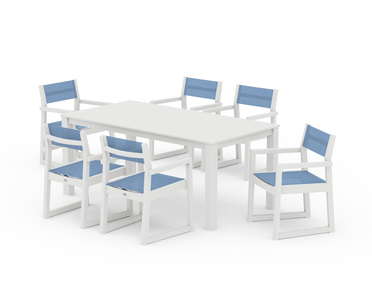 EDGE Sling Arm Chair 7-Piece Parsons Dining Set