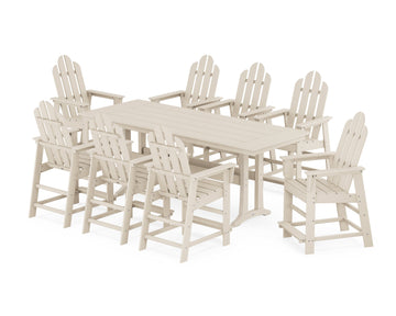 Long Island 9-Piece Farmhouse Counter Set with Trestle Legs