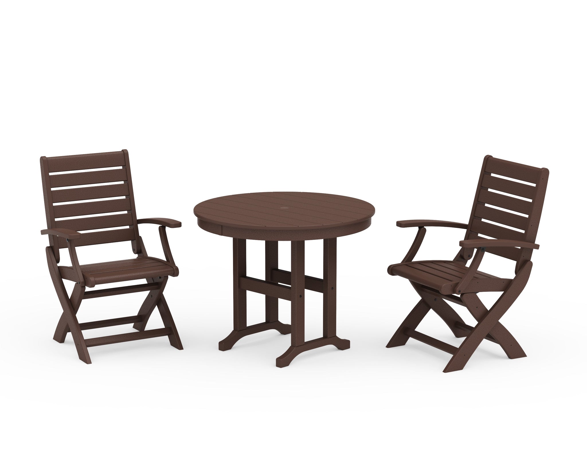 Signature Folding Chair 3-Piece Round Farmhouse Dining Set