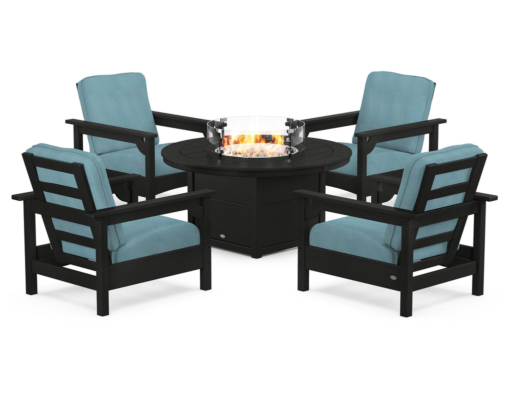 Club 5-Piece Conversation Set with Fire Pit Table