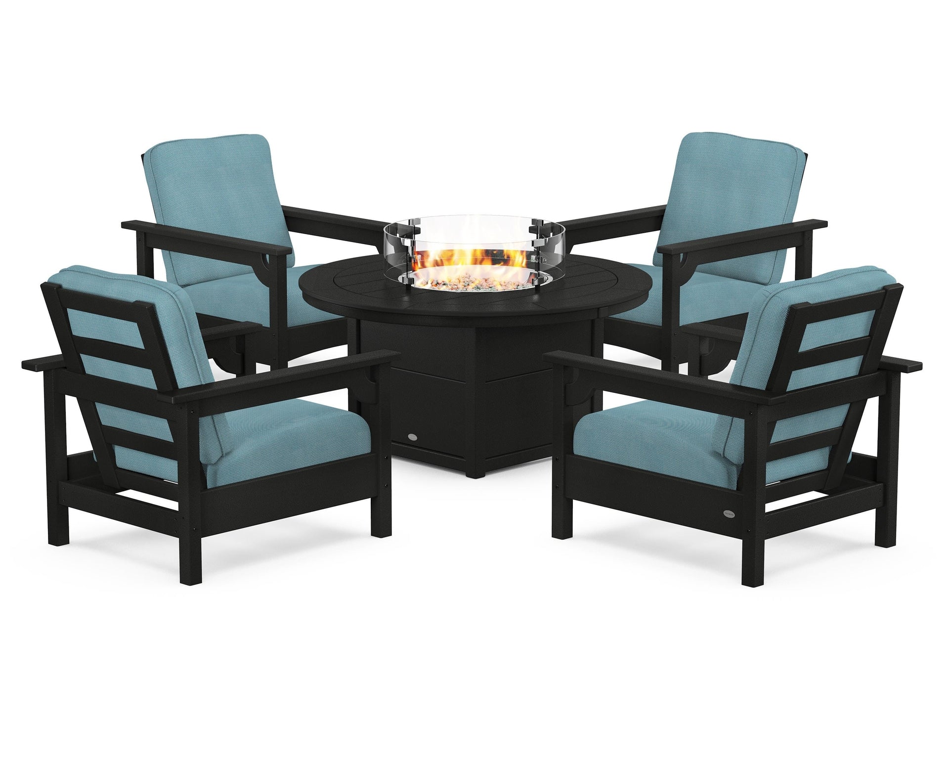 Club 5-Piece Conversation Set with Fire Pit Table
