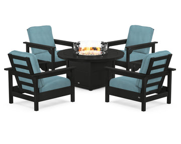 Club 5-Piece Conversation Set with Fire Pit Table