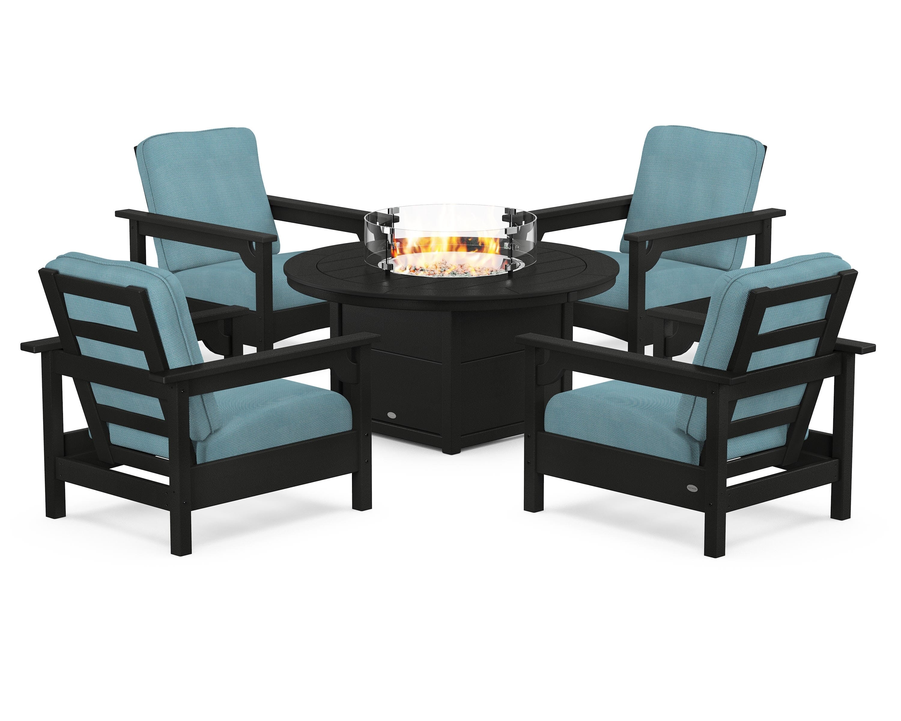 Club 5-Piece Conversation Set with Fire Pit Table