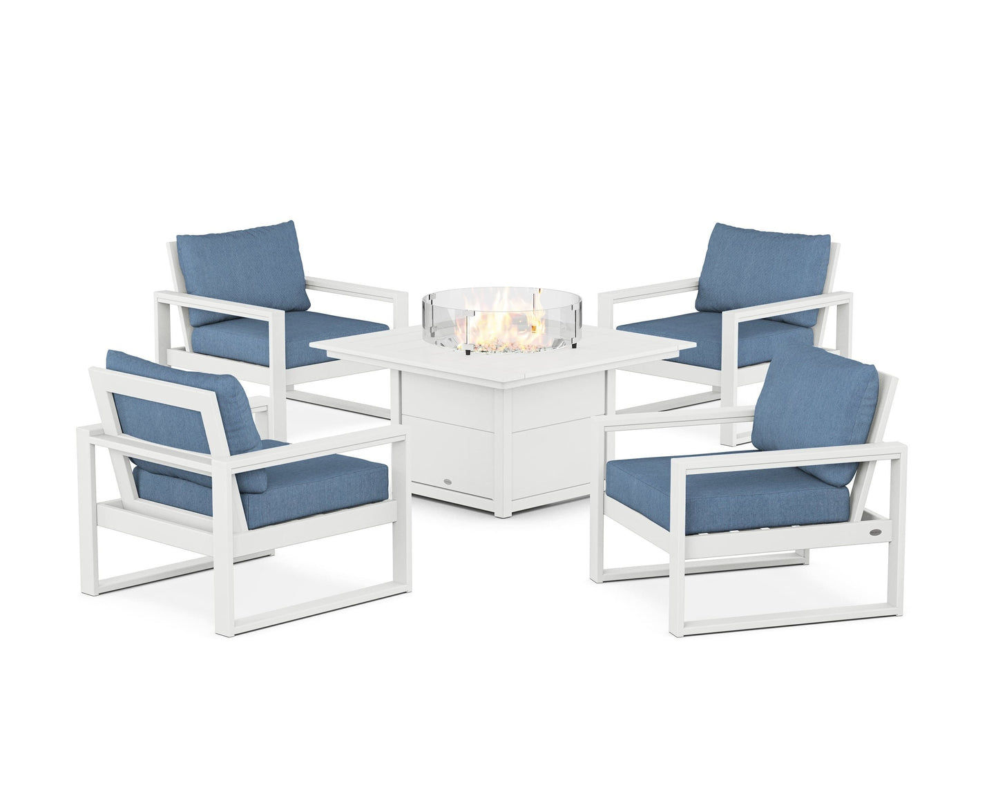 EDGE Sectional 5-Piece Deep Seating Set with Fire Pit Table