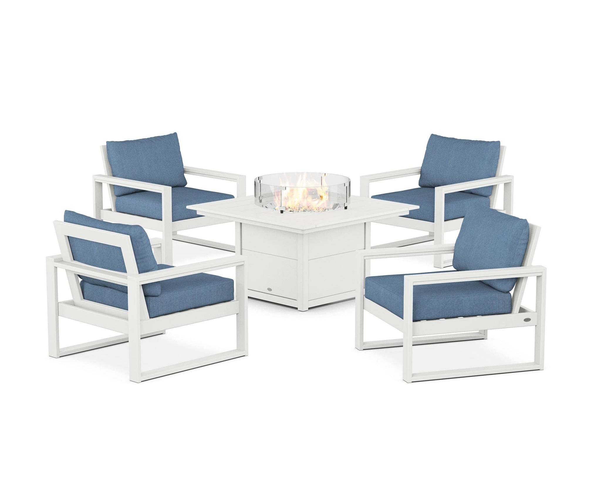 EDGE Sectional 5-Piece Deep Seating Set with Fire Pit Table