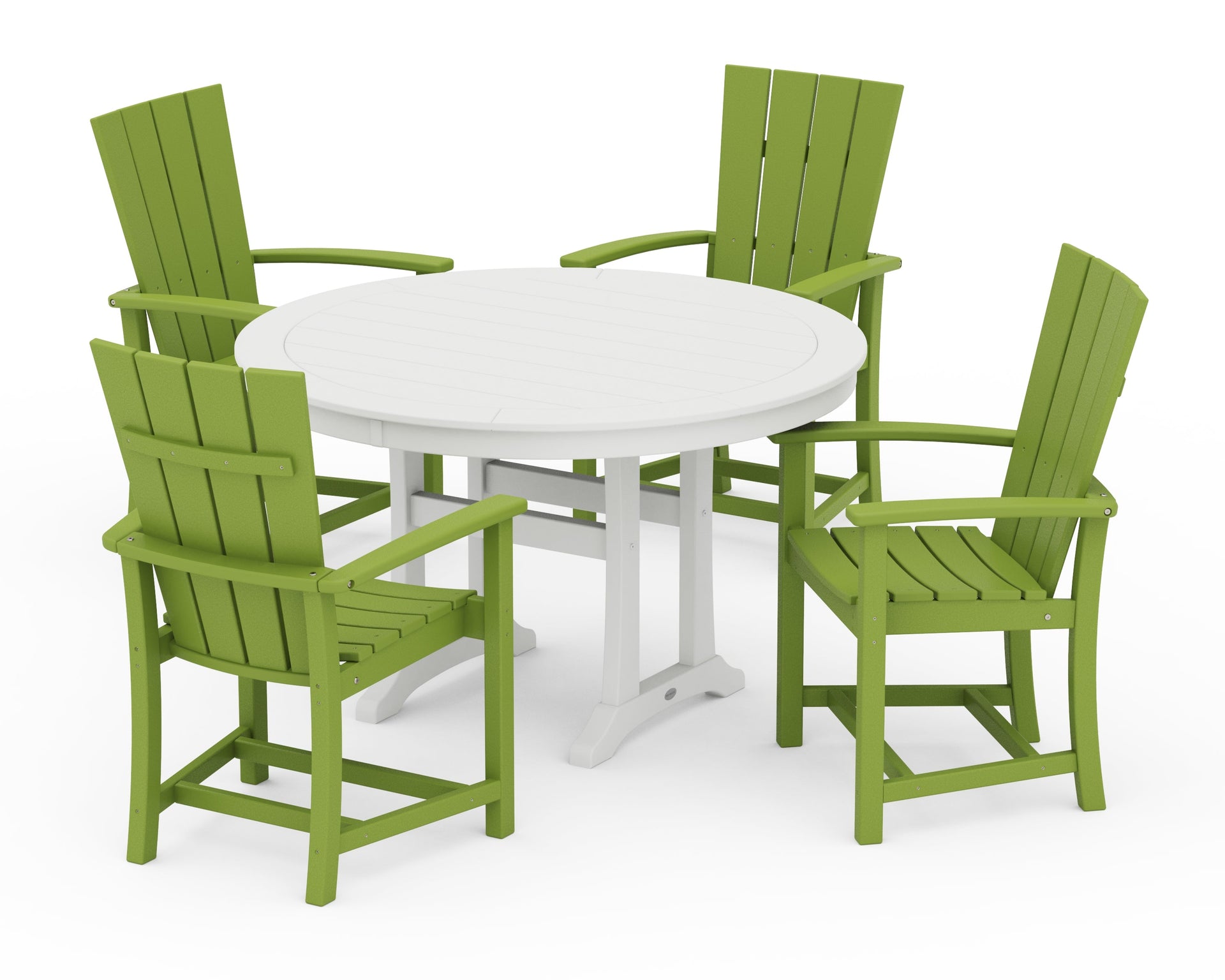 Quattro 5-Piece Round Dining Set with Trestle Legs