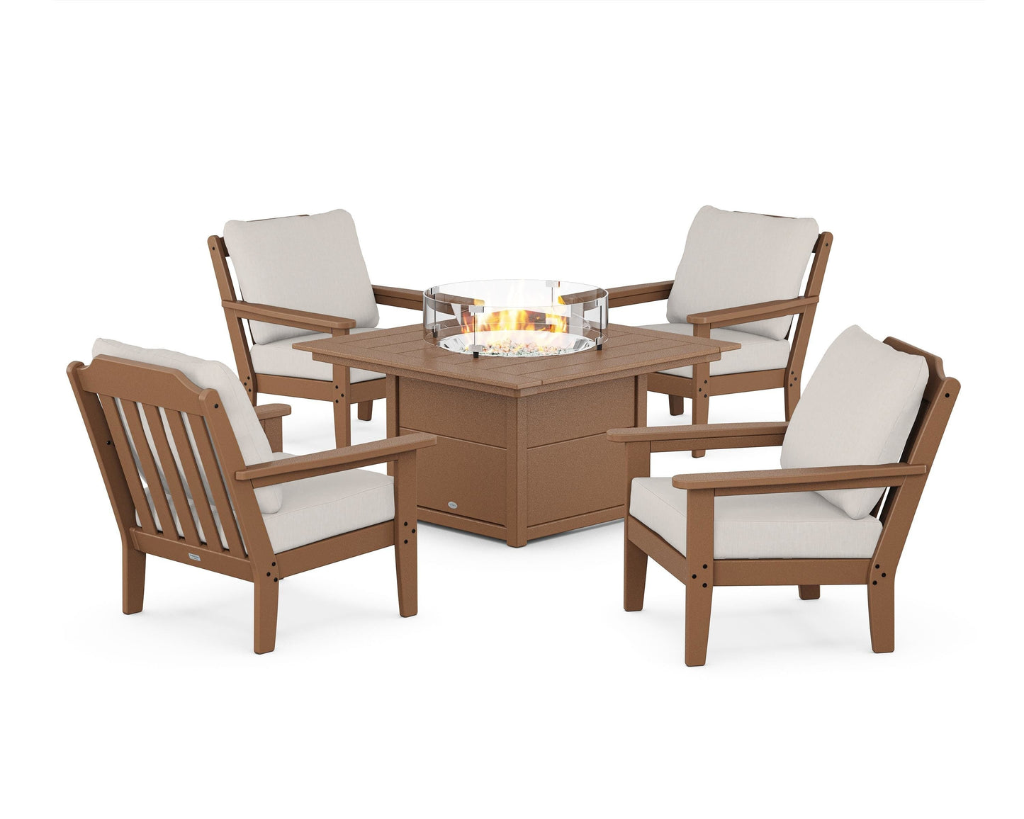 Cottage 5-Piece Deep Seating Set with Fire Pit Table