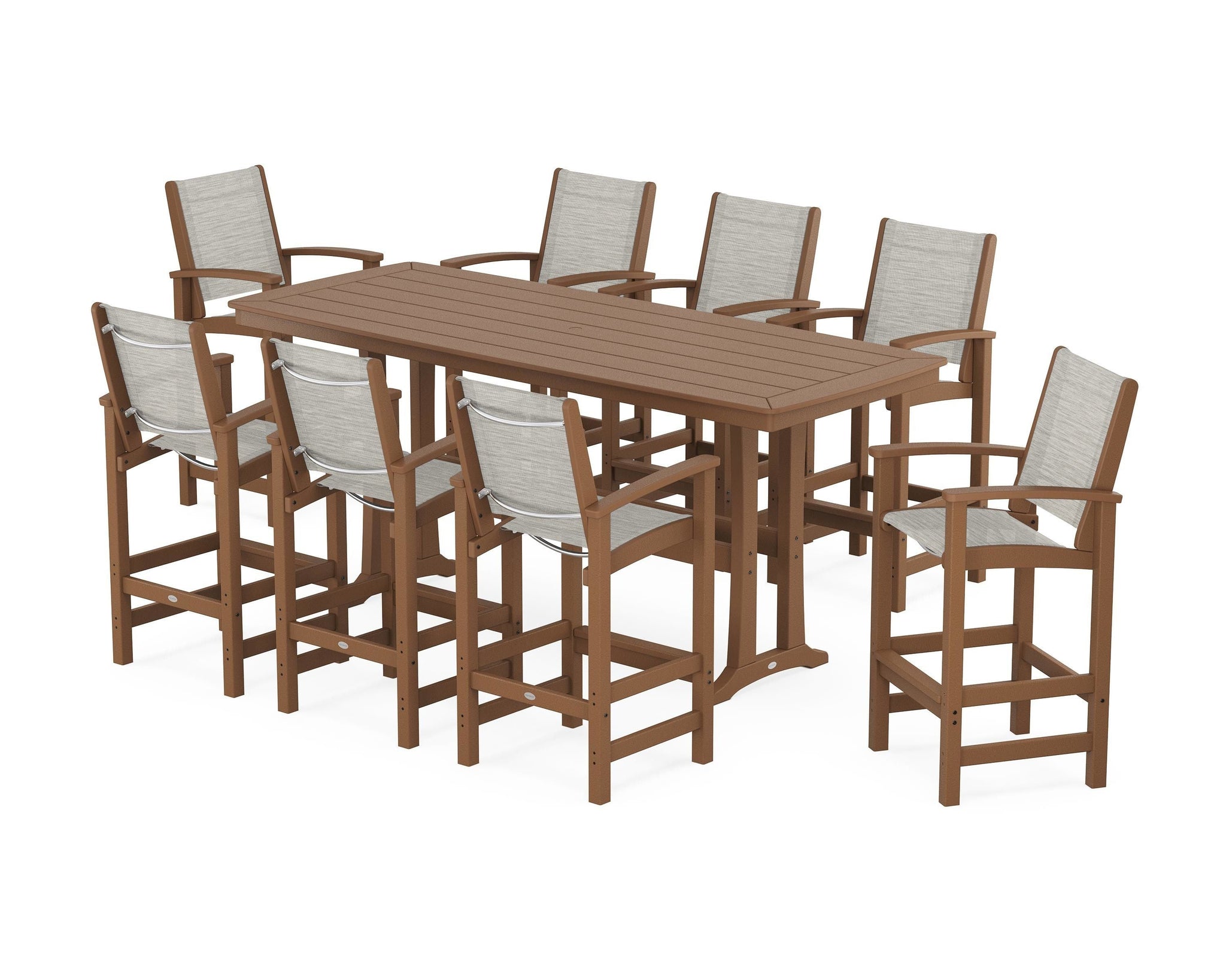 Coastal 9-Piece Bar Set with Trestle Legs