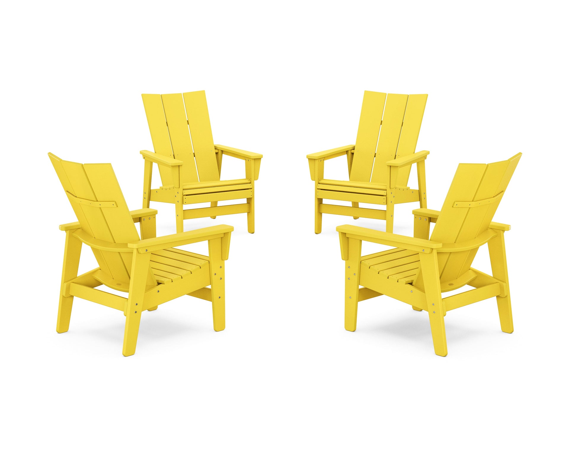4-Piece Modern Grand Upright Adirondack Chair Conversation Set