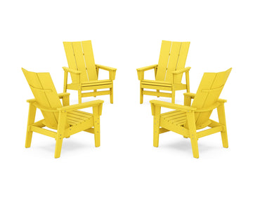 4-Piece Modern Grand Upright Adirondack Chair Conversation Set