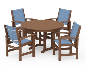 Coastal 5-Piece Round Farmhouse Dining Set