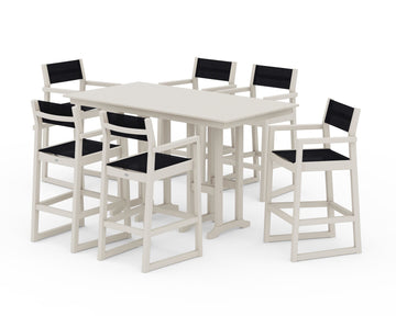 EDGE Sling Arm Chair 7-Piece Farmhouse Bar Set