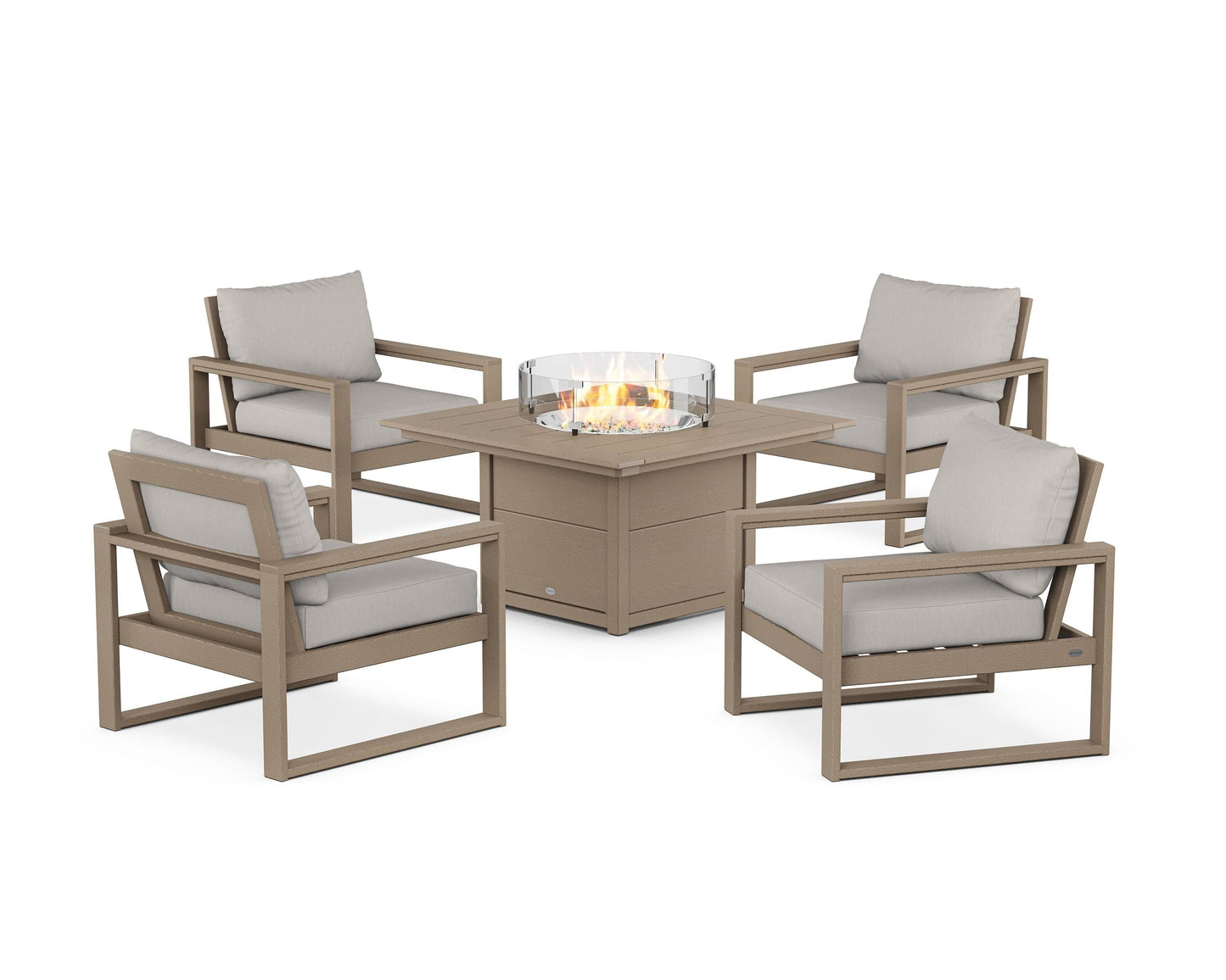 EDGE Sectional 5-Piece Deep Seating Set with Fire Pit Table