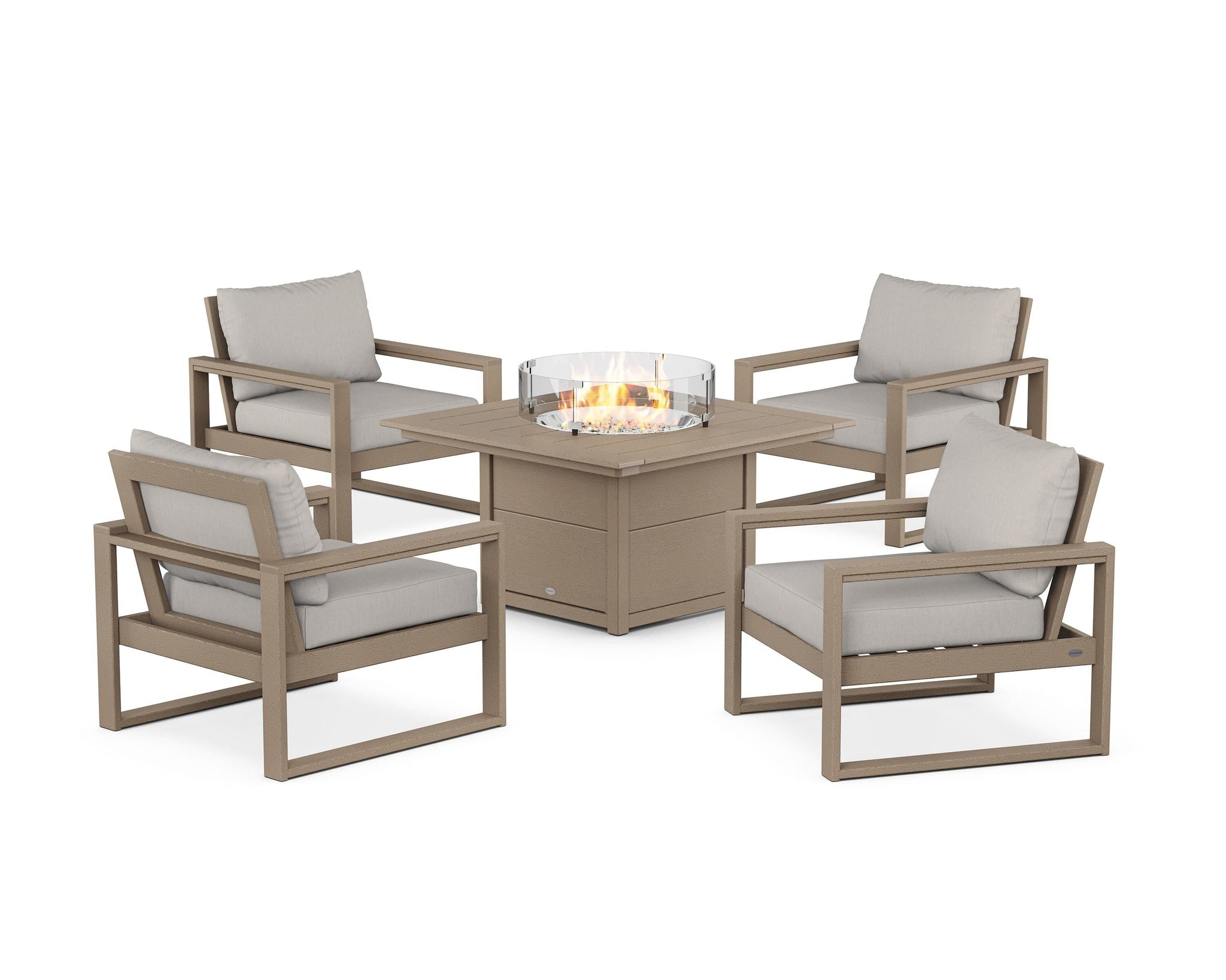 EDGE Sectional 5-Piece Deep Seating Set with Fire Pit Table
