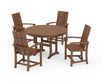 Modern Adirondack 5-Piece Round Farmhouse Dining Set