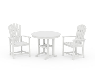 Palm Coast 3-Piece Round Farmhouse Dining Set
