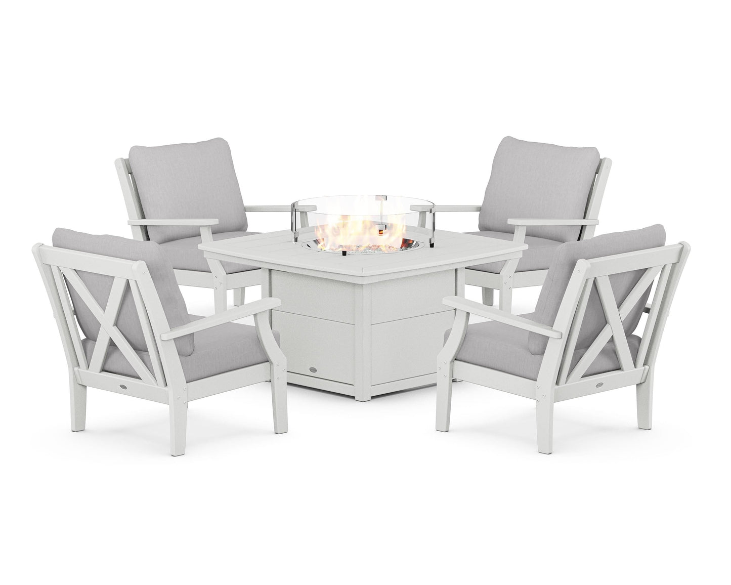 Braxton 5-Piece Deep Seating Conversation Set with Fire Pit Table