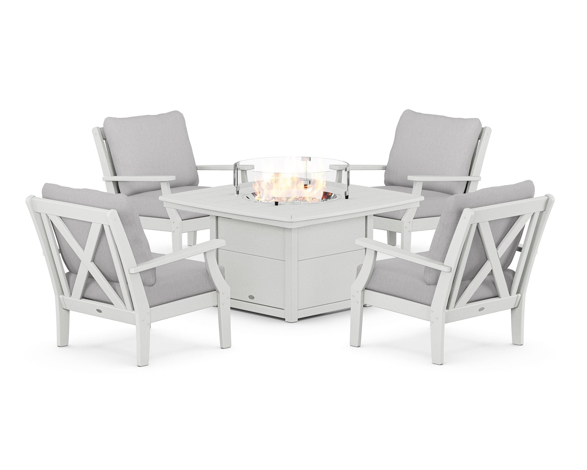 Braxton 5-Piece Deep Seating Conversation Set with Fire Pit Table