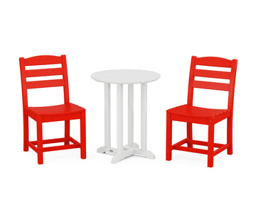 La Casa Café Side Chair 3-Piece Round Bistro Dining Set