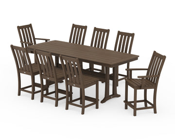 Vineyard 9-Piece Counter Set with Trestle Legs
