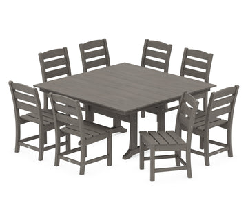 Lakeside 9-Piece Farmhouse Trestle Dining Set