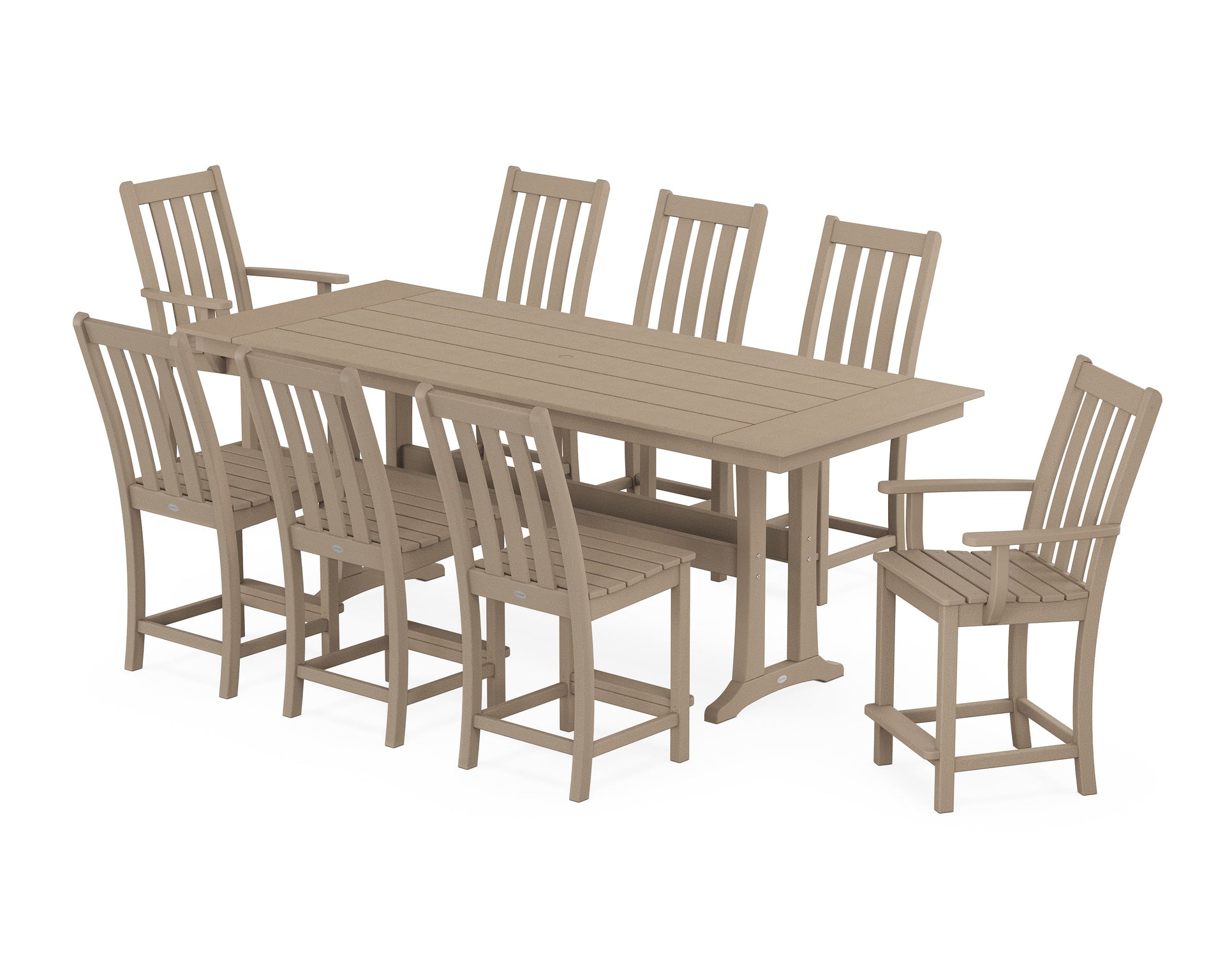 Vineyard 9-Piece Farmhouse Counter Set with Trestle Legs