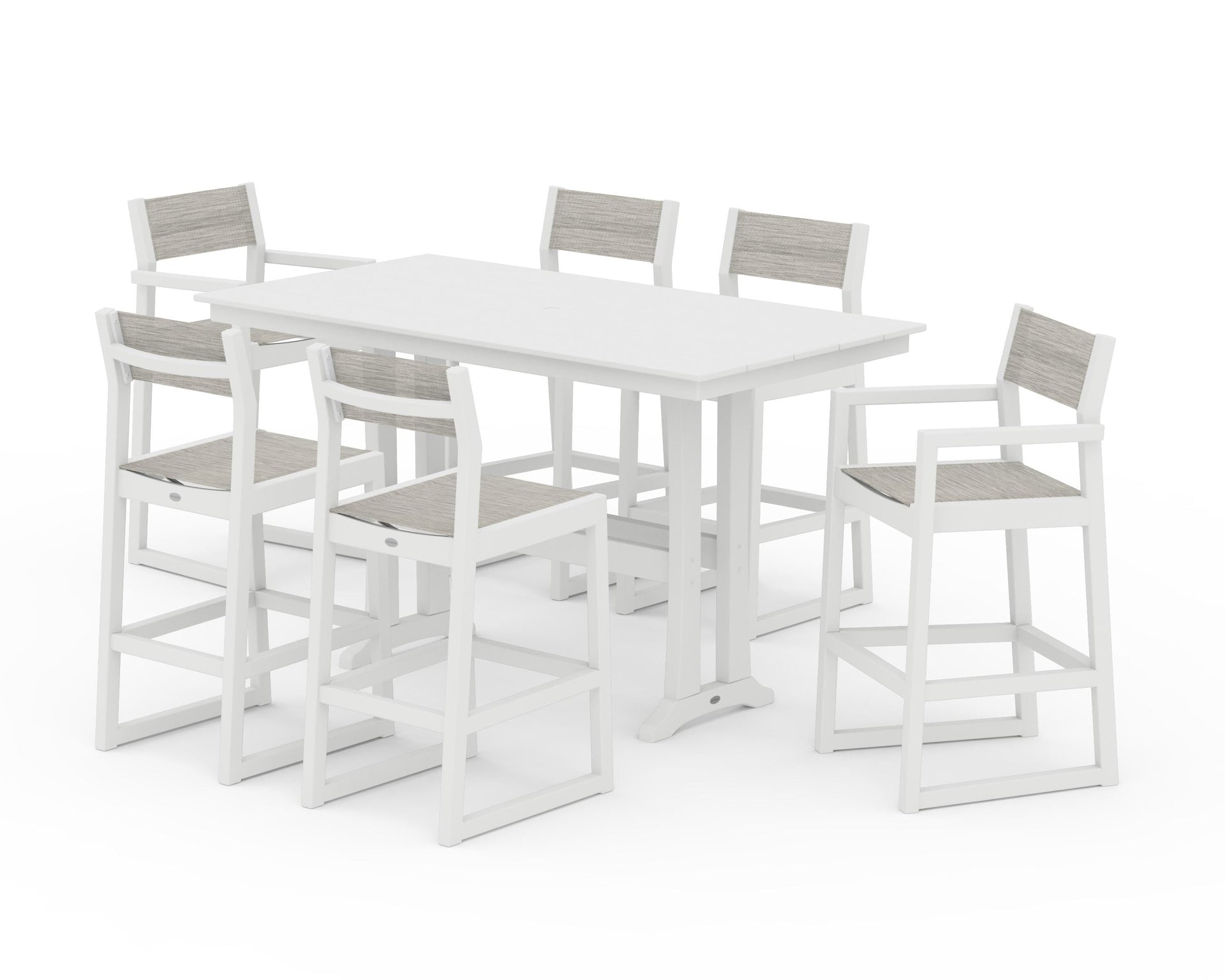 EDGE Sling 7-Piece Farmhouse Bar Set with Trestle Legs