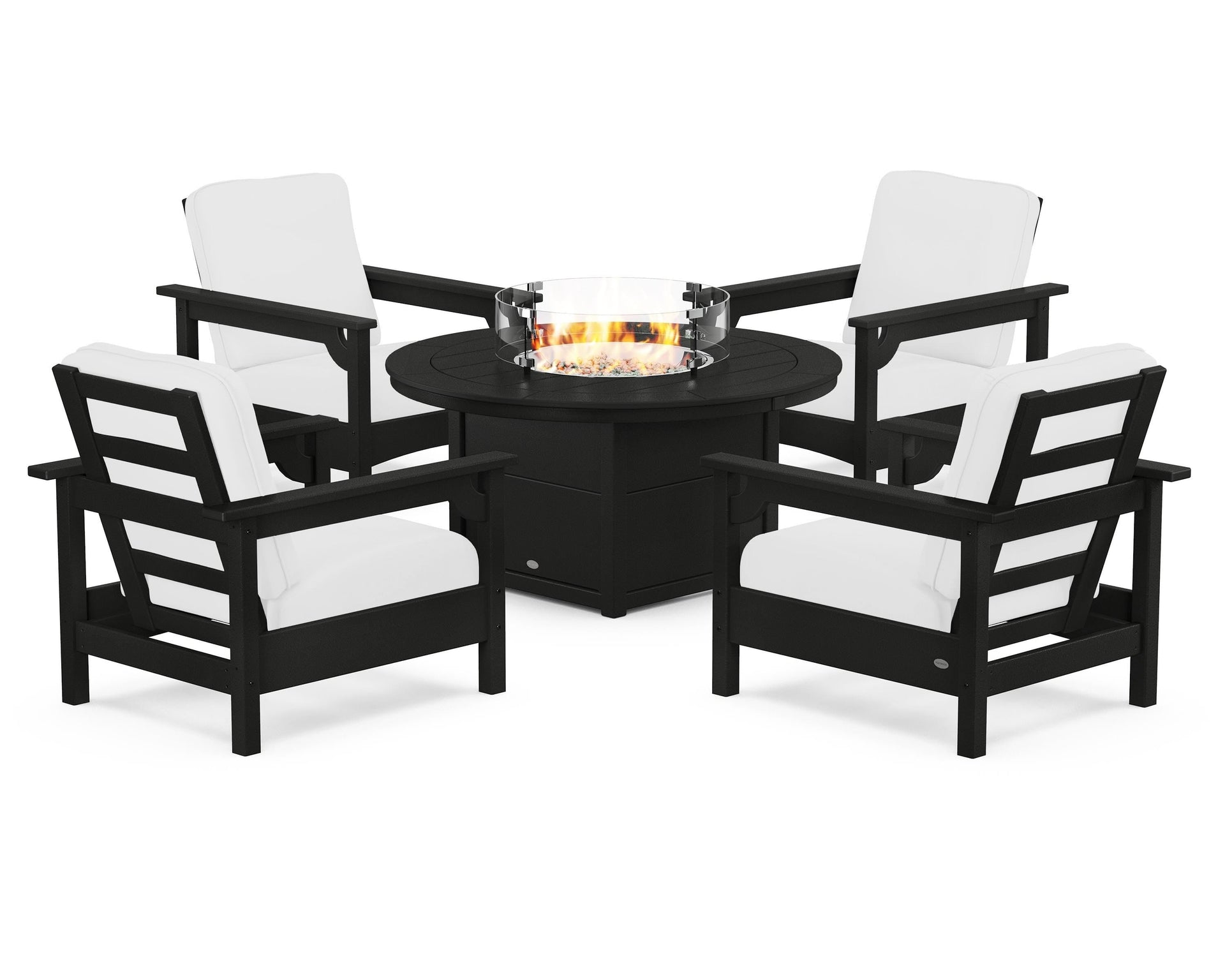 Club 5-Piece Conversation Set with Fire Pit Table