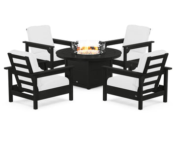 Club 5-Piece Conversation Set with Fire Pit Table