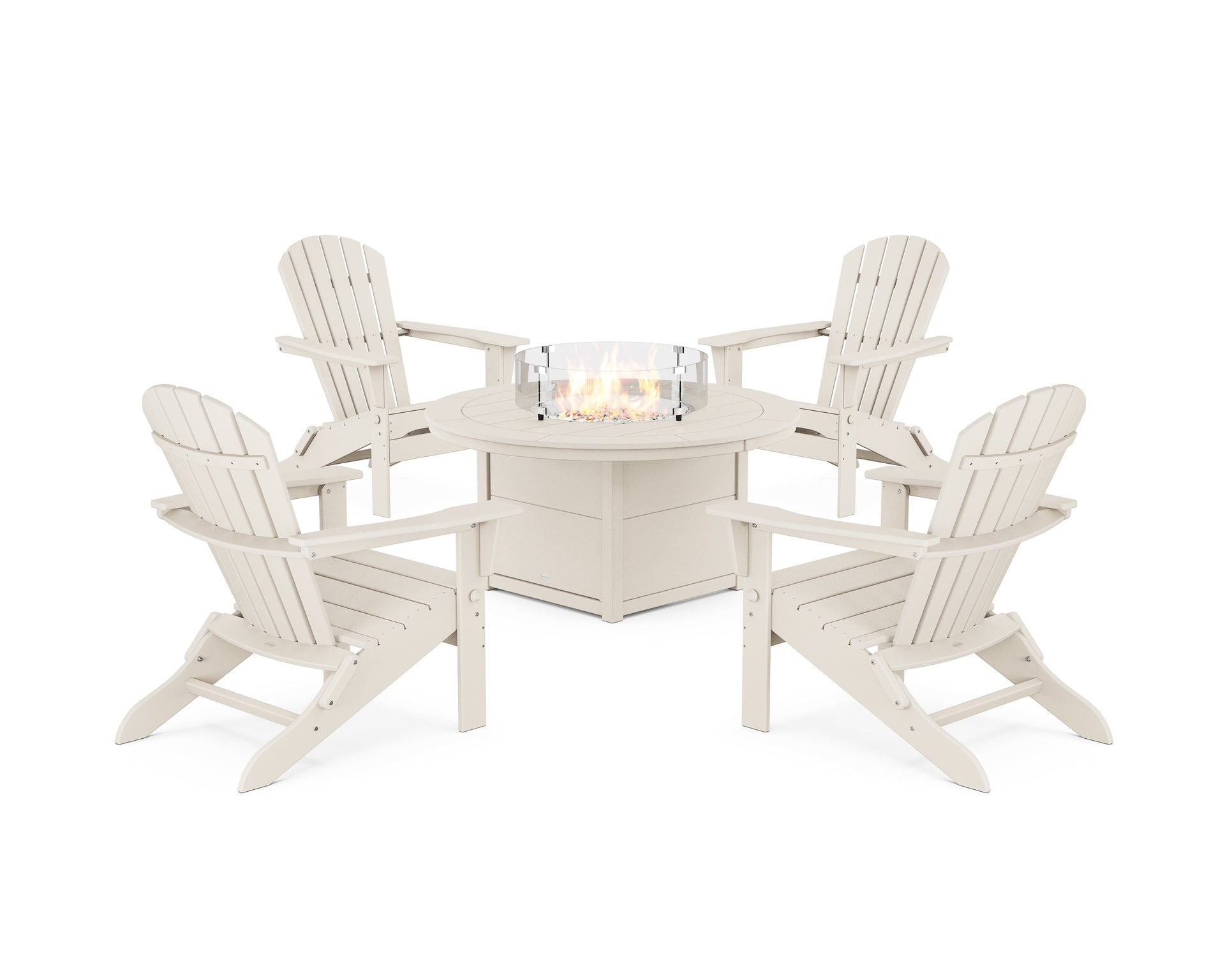 South Beach 5-Piece Folding Adirondack Fire Chat Set
