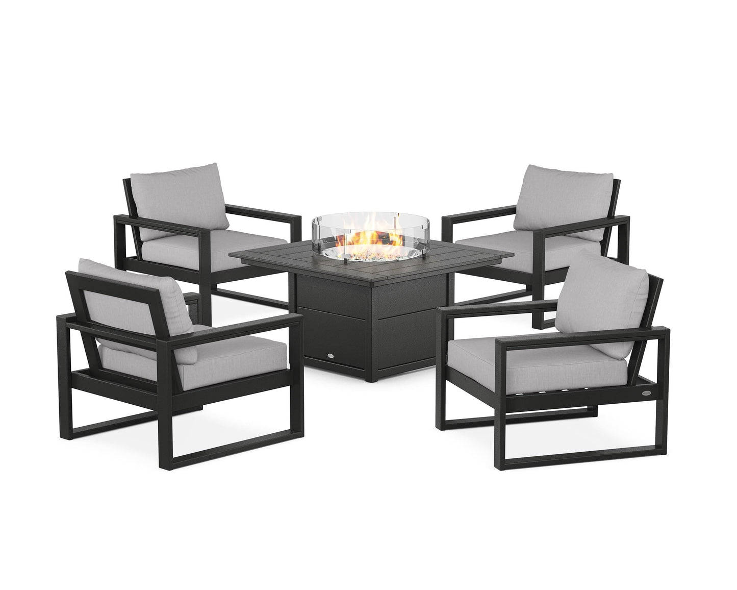 EDGE Sectional 5-Piece Deep Seating Set with Fire Pit Table