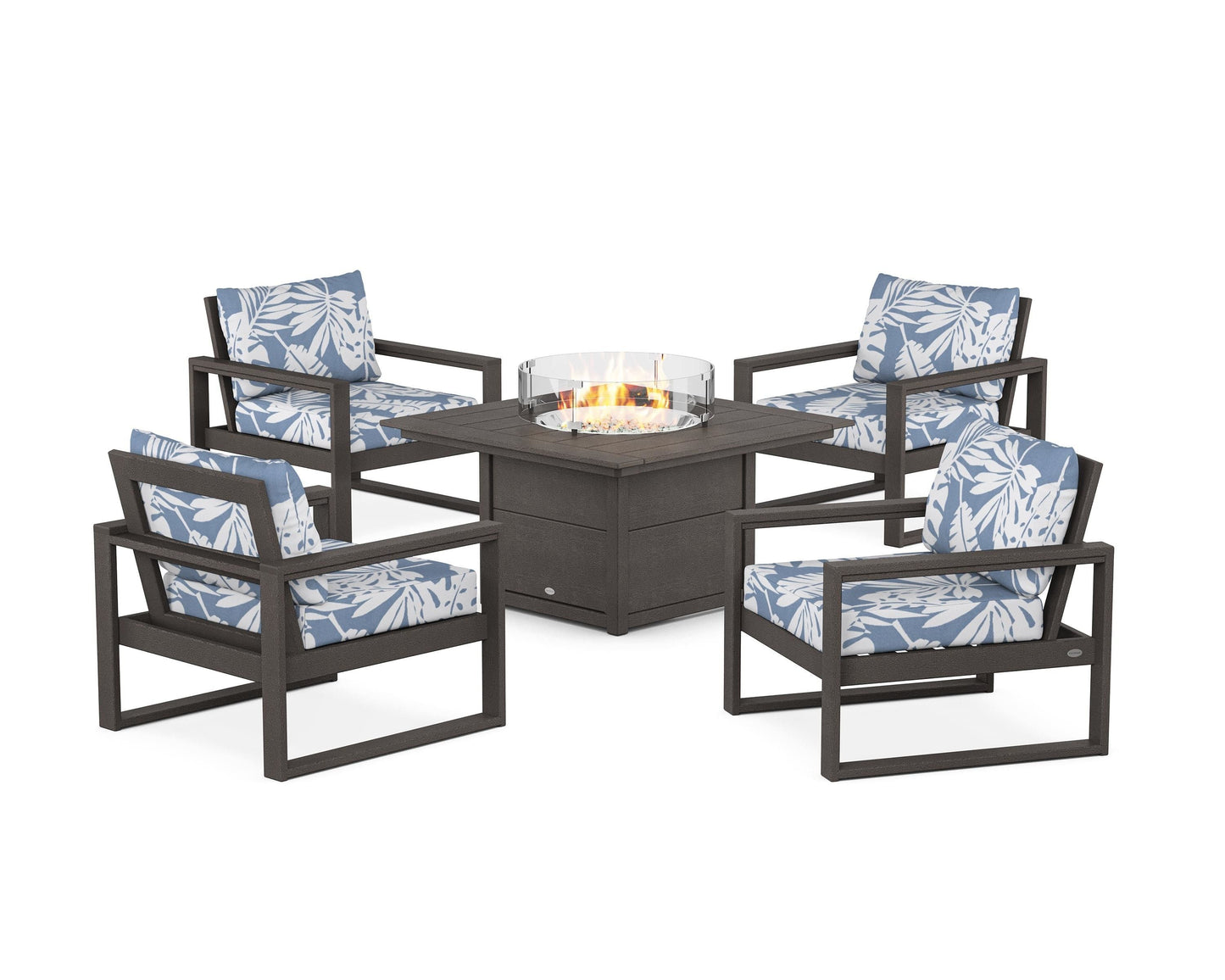EDGE Sectional 5-Piece Deep Seating Set with Fire Pit Table