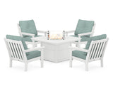 Vineyard 5-Piece Conversation Set with Fire Pit Table