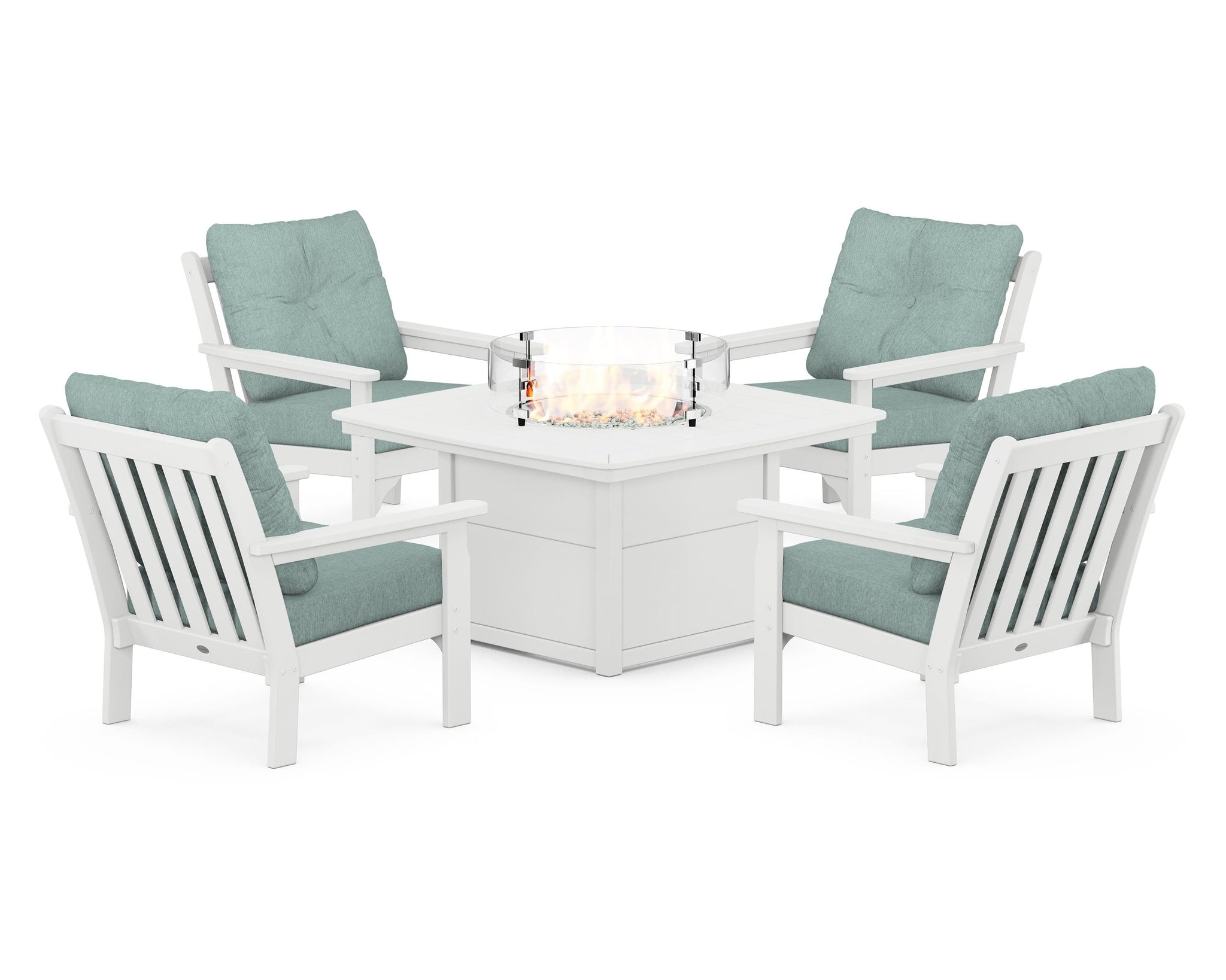 Vineyard 5-Piece Conversation Set with Fire Pit Table