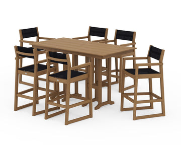 EDGE Sling Arm Chair 7-Piece Farmhouse Bar Set