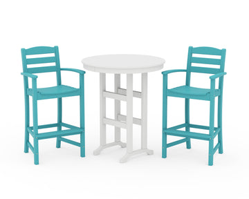 La Casa Café 3-Piece Round Farmhouse Bar Set
