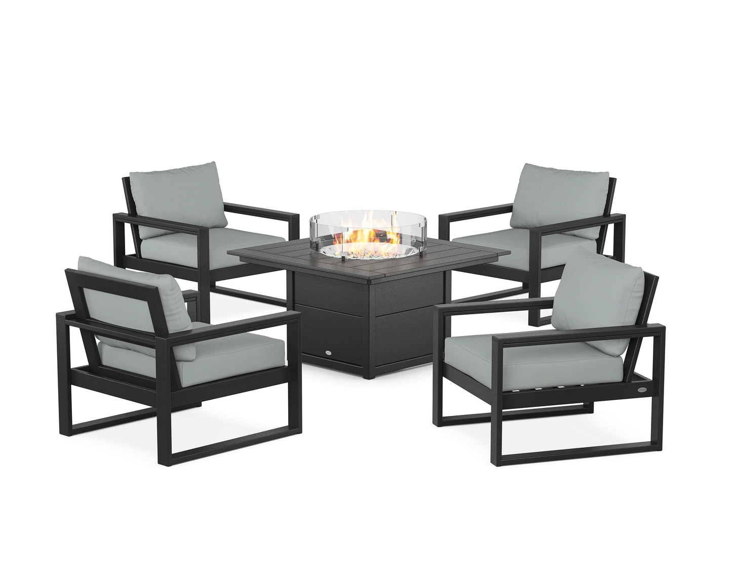 EDGE Sectional 5-Piece Deep Seating Set with Fire Pit Table