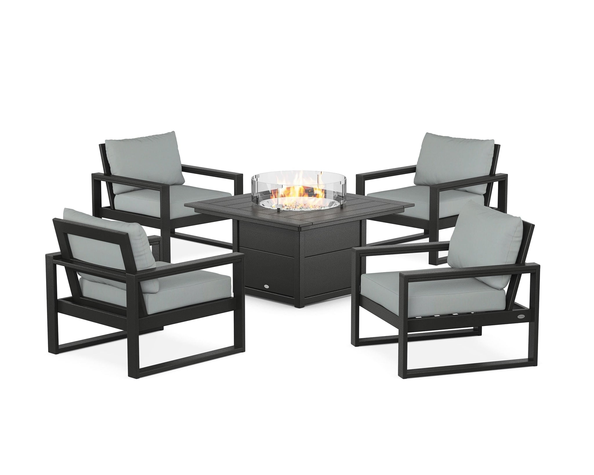 EDGE Sectional 5-Piece Deep Seating Set with Fire Pit Table