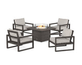 EDGE Sectional 5-Piece Deep Seating Set with Fire Pit Table
