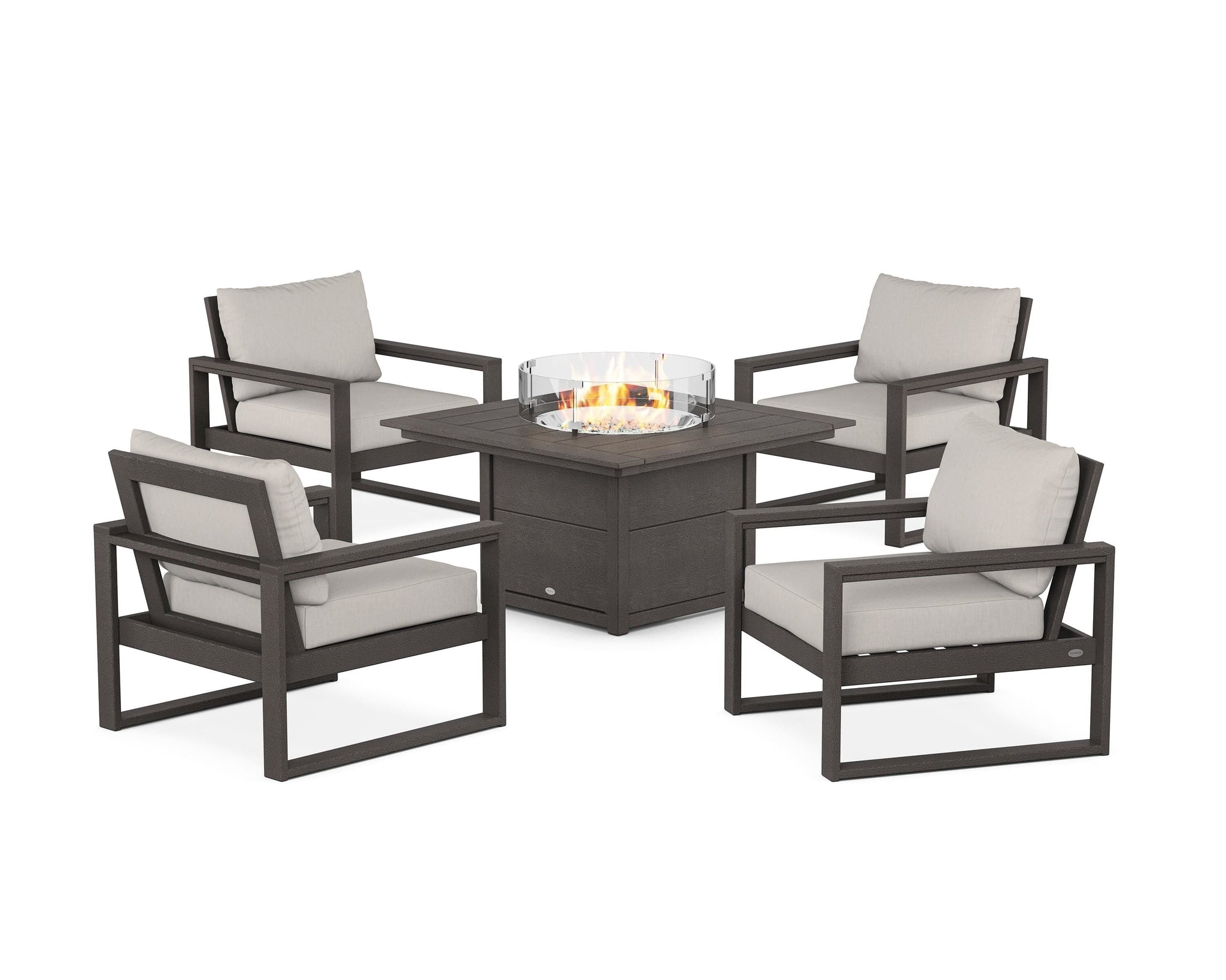 EDGE Sectional 5-Piece Deep Seating Set with Fire Pit Table