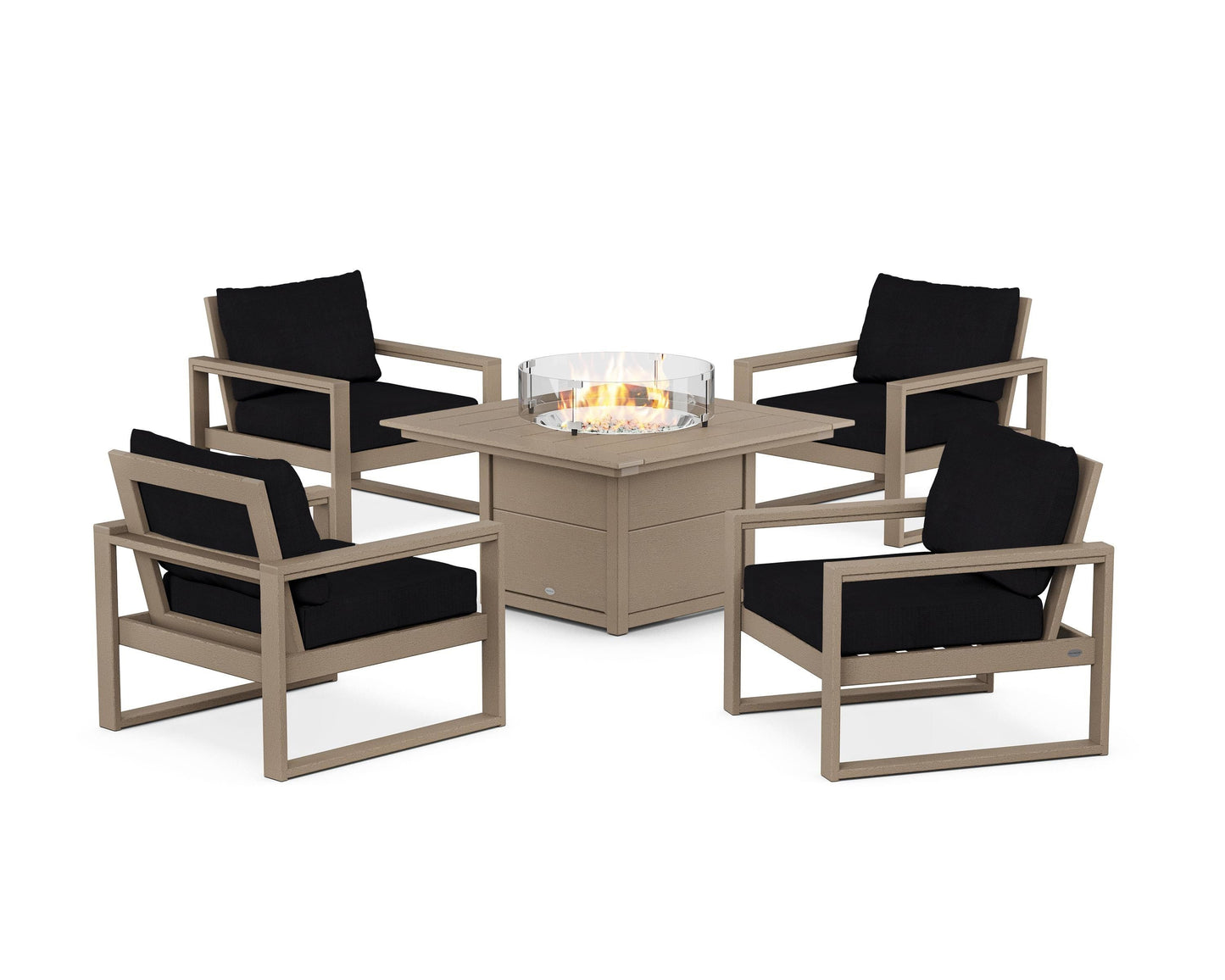 EDGE Sectional 5-Piece Deep Seating Set with Fire Pit Table