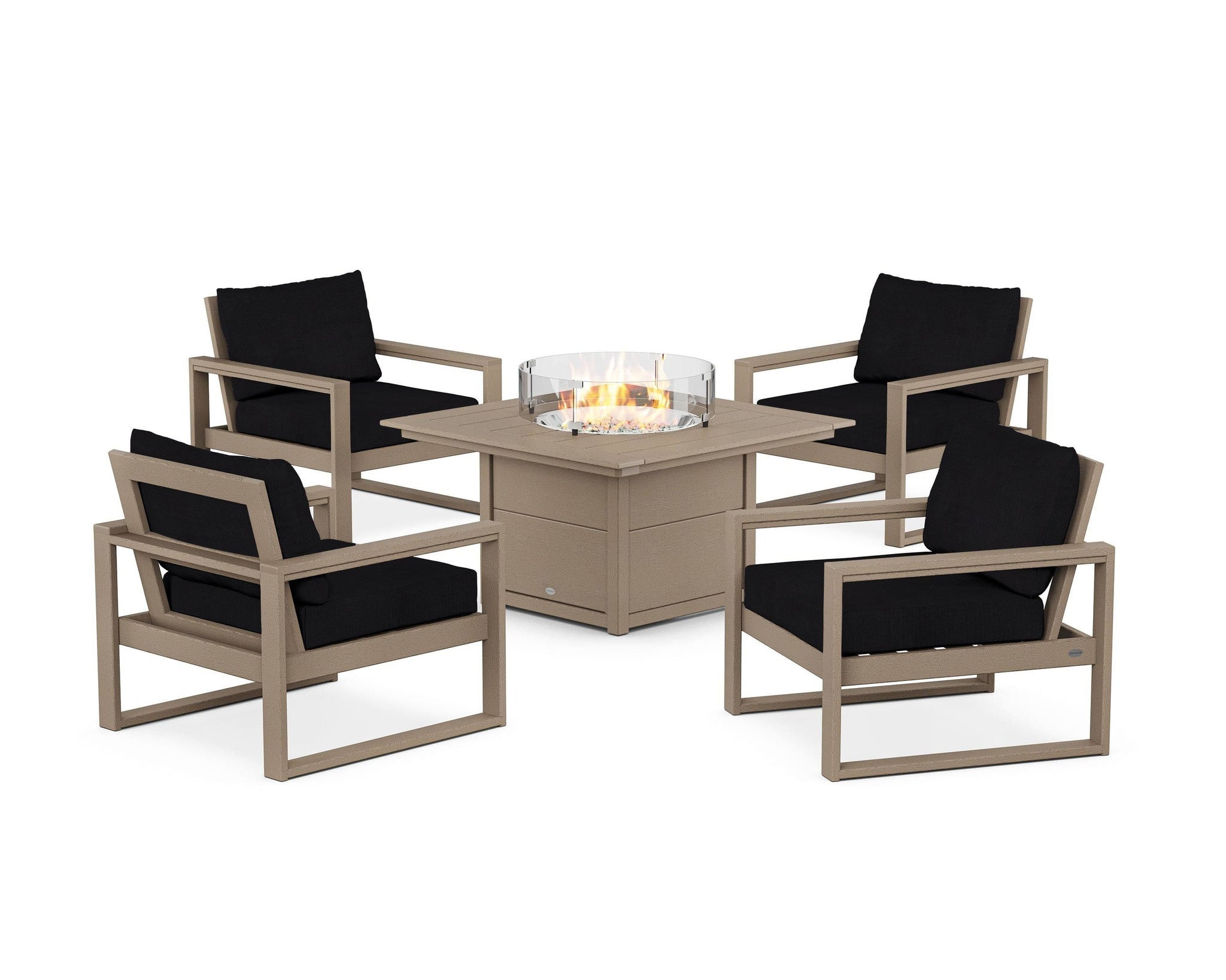 EDGE Sectional 5-Piece Deep Seating Set with Fire Pit Table