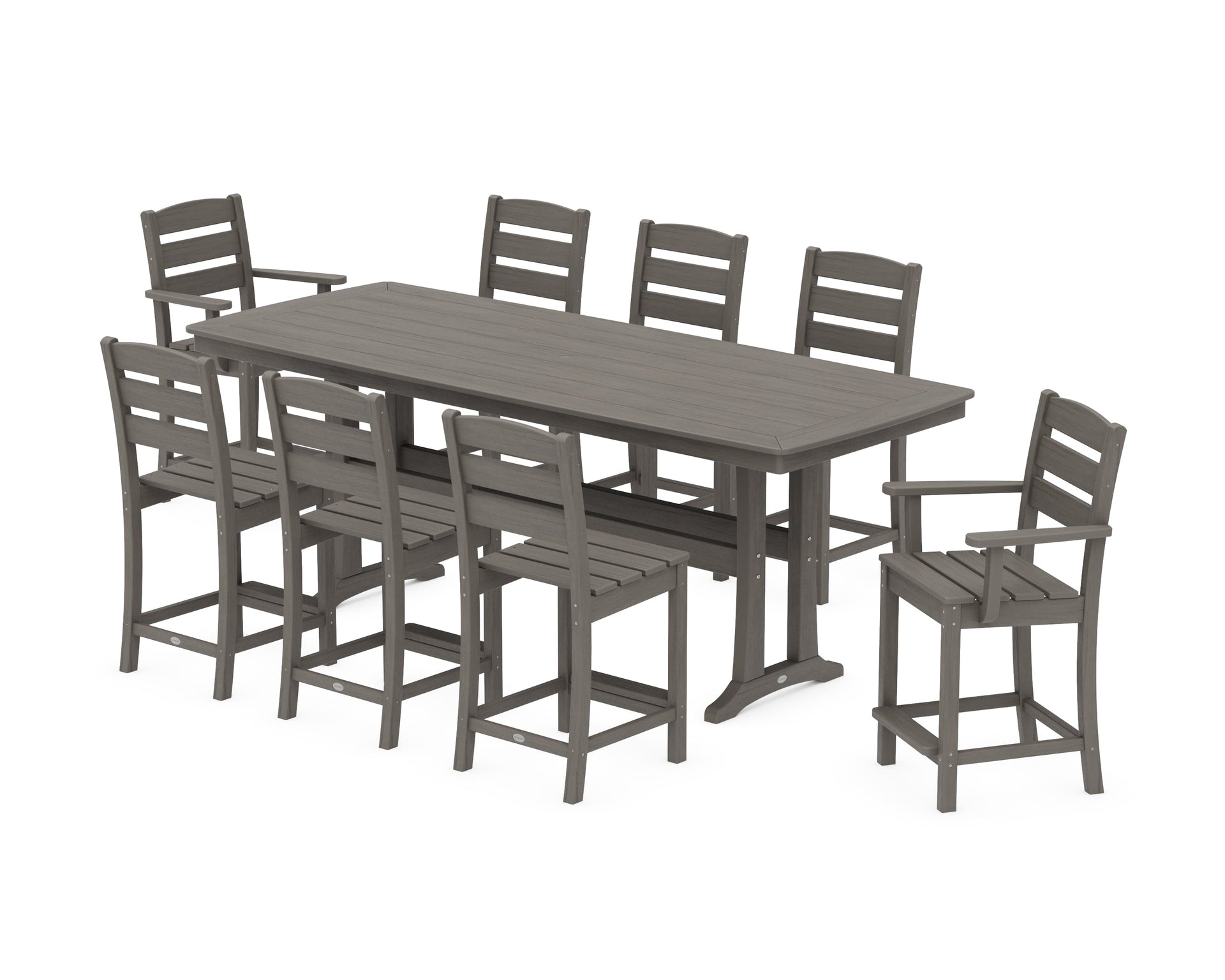 Lakeside 9-Piece Counter Set with Trestle Legs